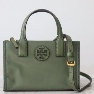 NEW Tory Burch Ella Nylon Mini Tote Crossbody Bag Purse in Palm Leaf Green